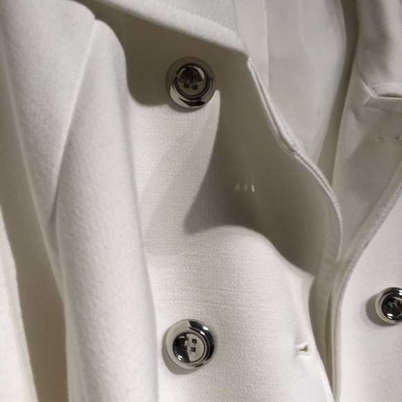 Tahari Cream Open Front 3/4 Sleeve Linen Jacket - Picture 4 of 8